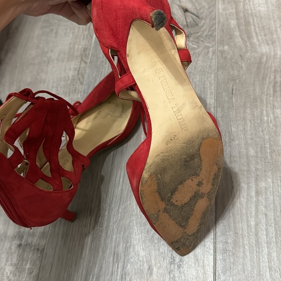 Red Ivanka Trump comfortable suede low heel shoes Size 10 no returns - Picture 15 of 16